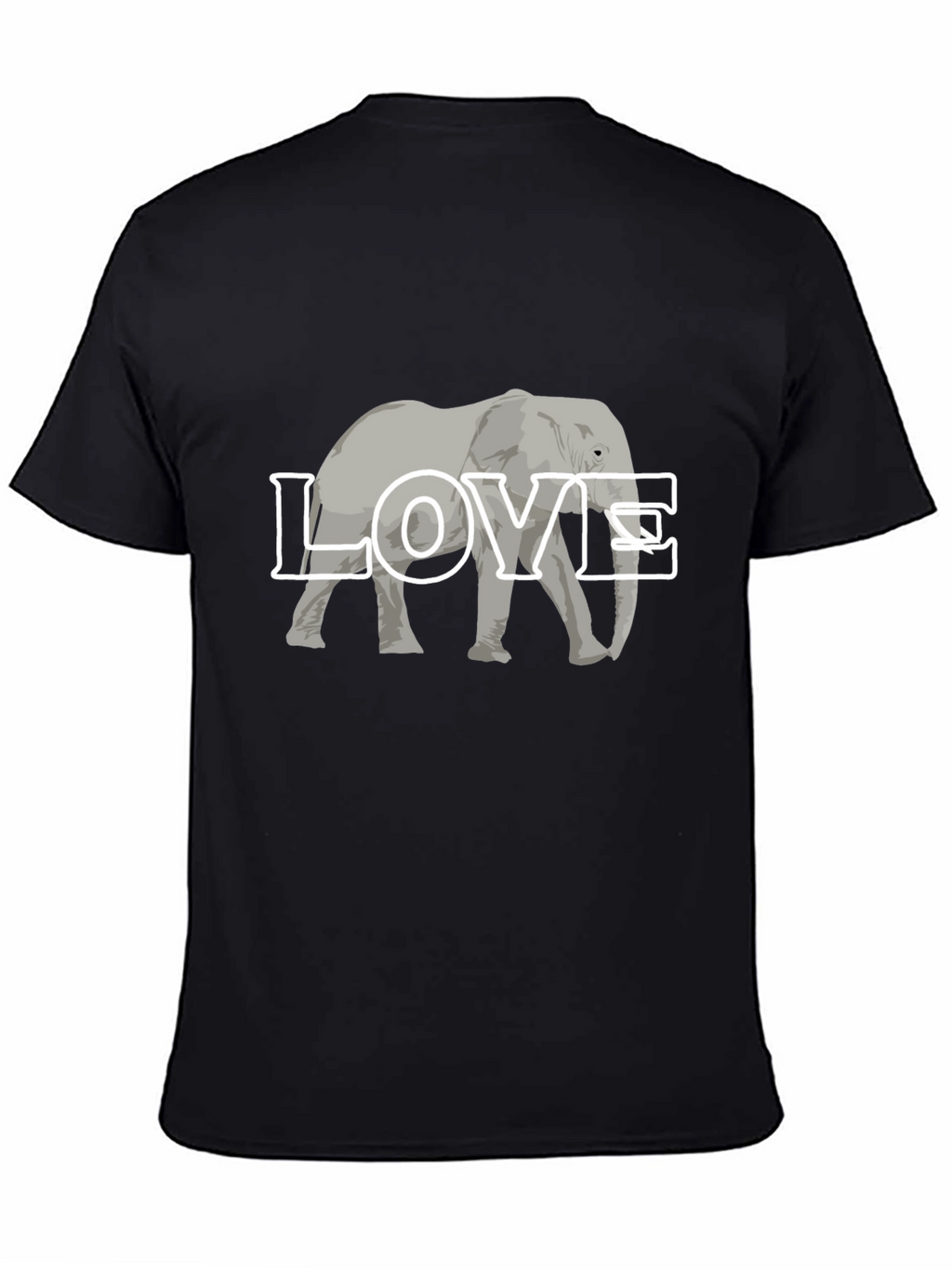 Elephant Love Graphic Tee - Black Cotton T-Shirt
