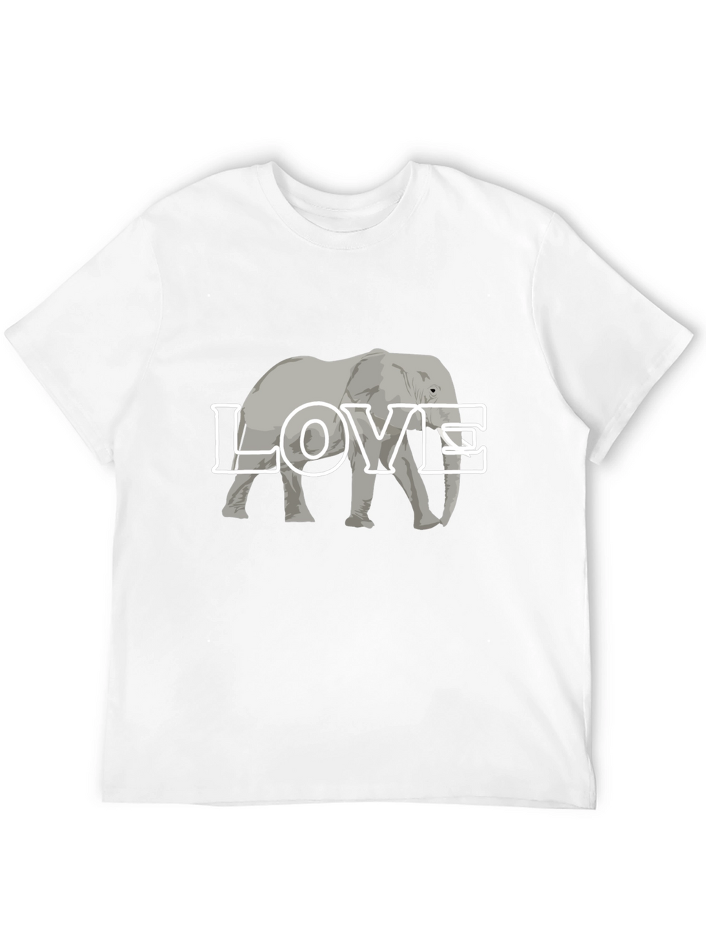 Elephant Love Graphic Tee - Black Cotton T-Shirt