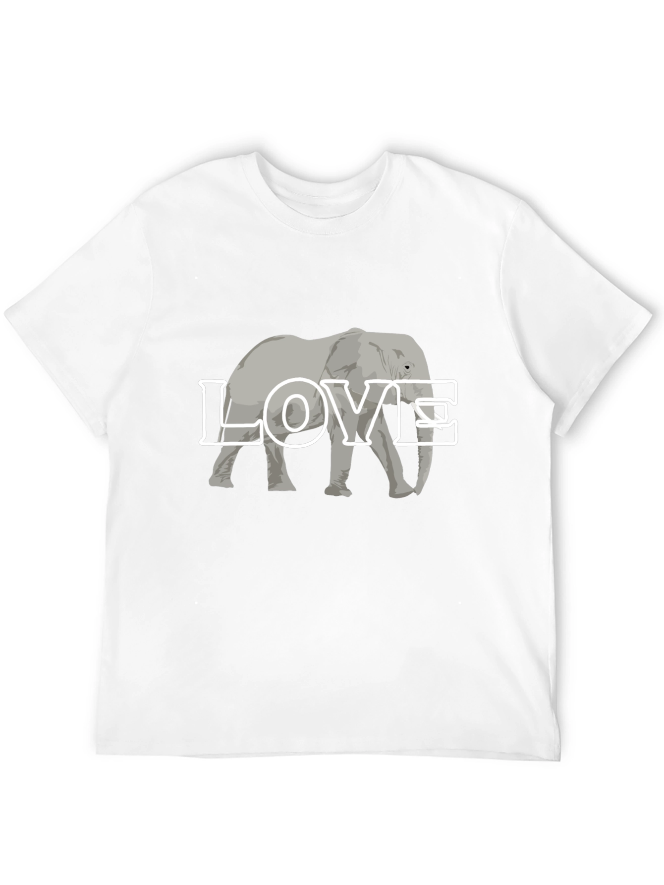 Elephant Love Graphic Tee - Black Cotton T-Shirt