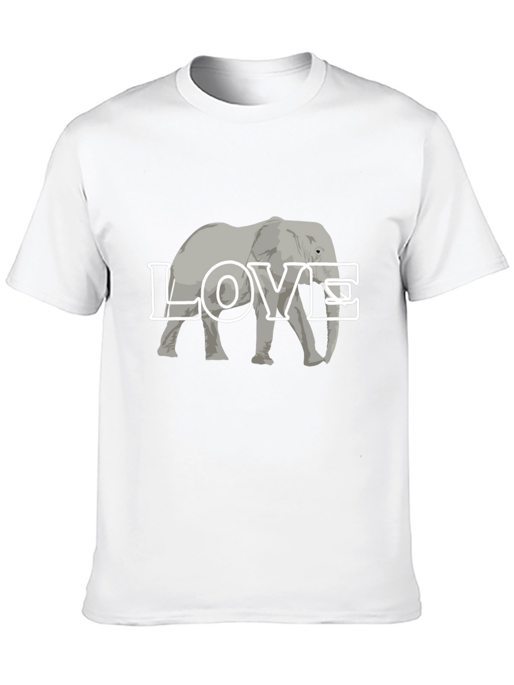 Elephant Love Graphic Tee - Black Cotton T-Shirt