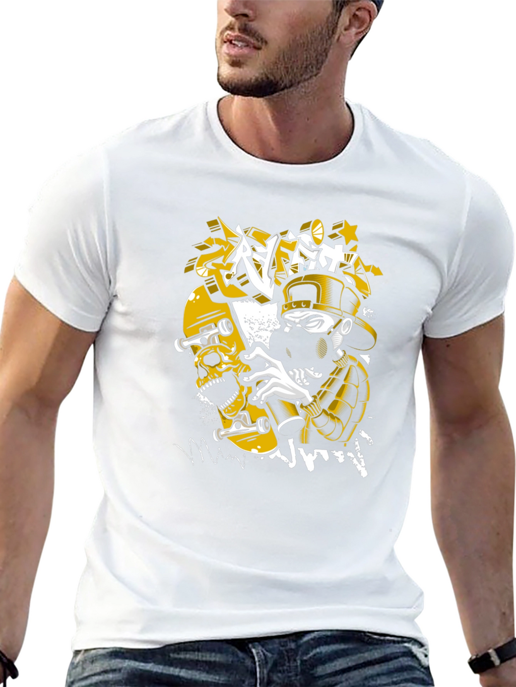 Skull Graffiti T-Shirt - Urban Style