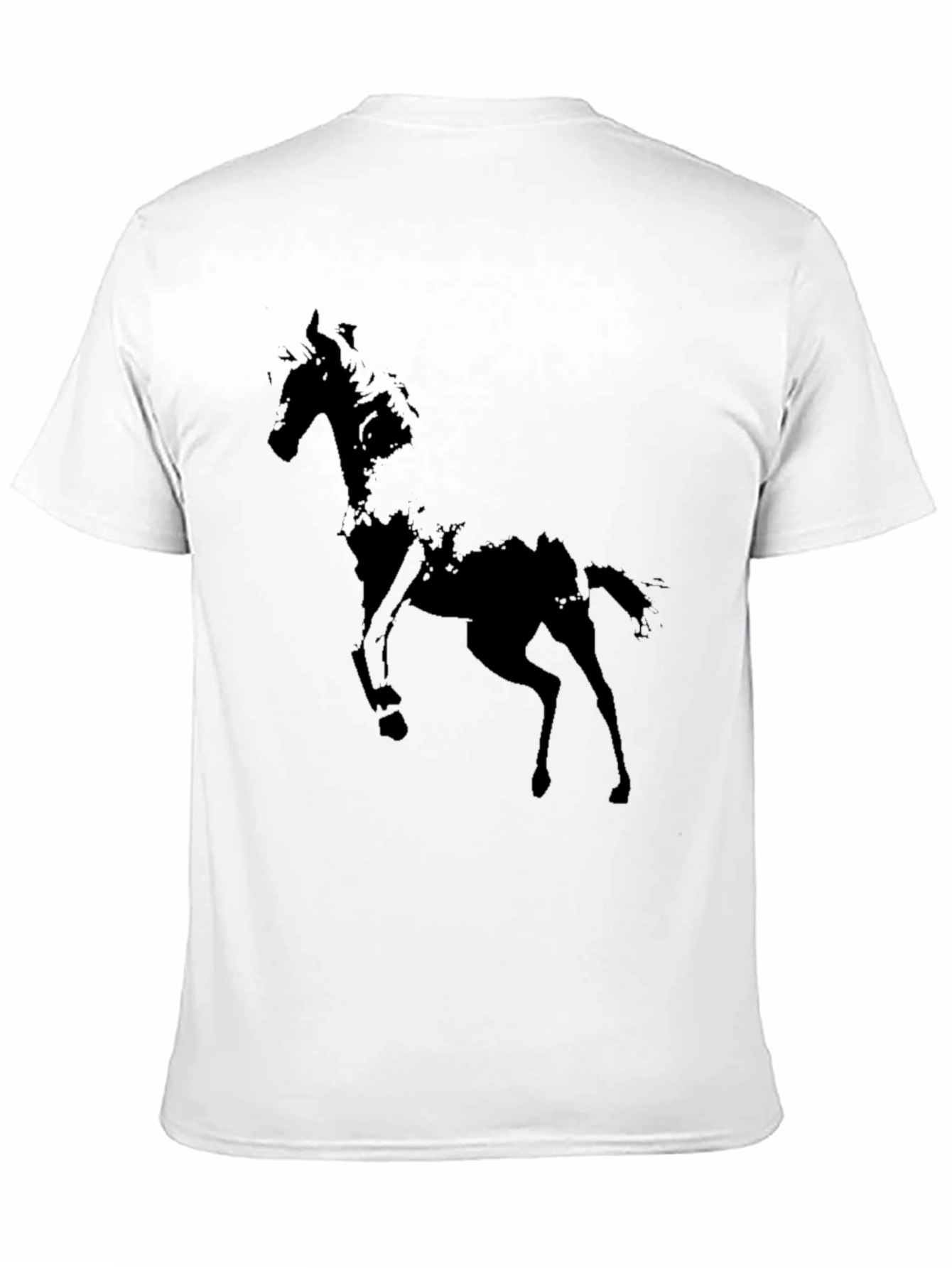 Abstract Horse Graphic Black T-Shirt