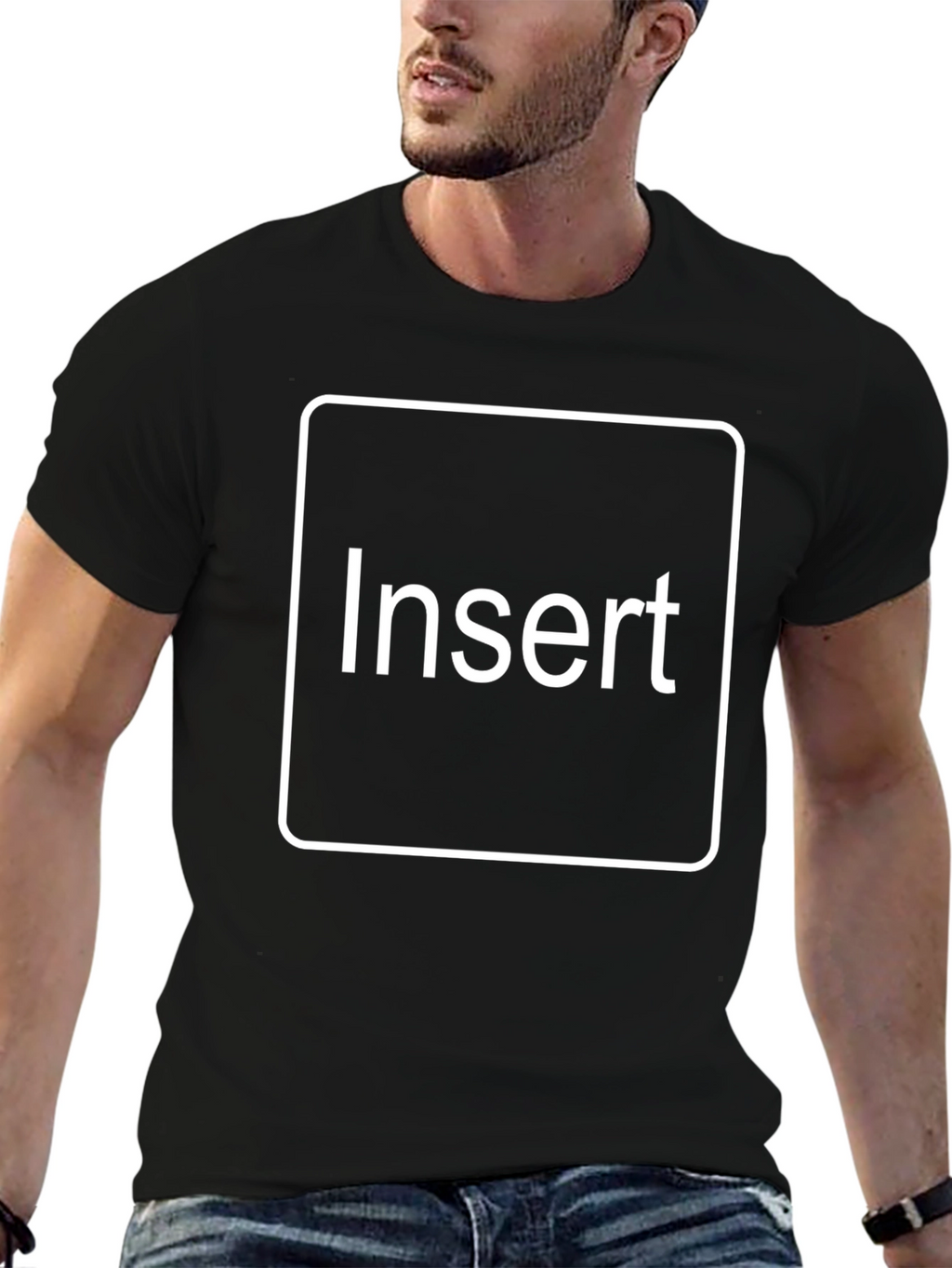 Insert Text T-Shirt - Black Cotton Tee
