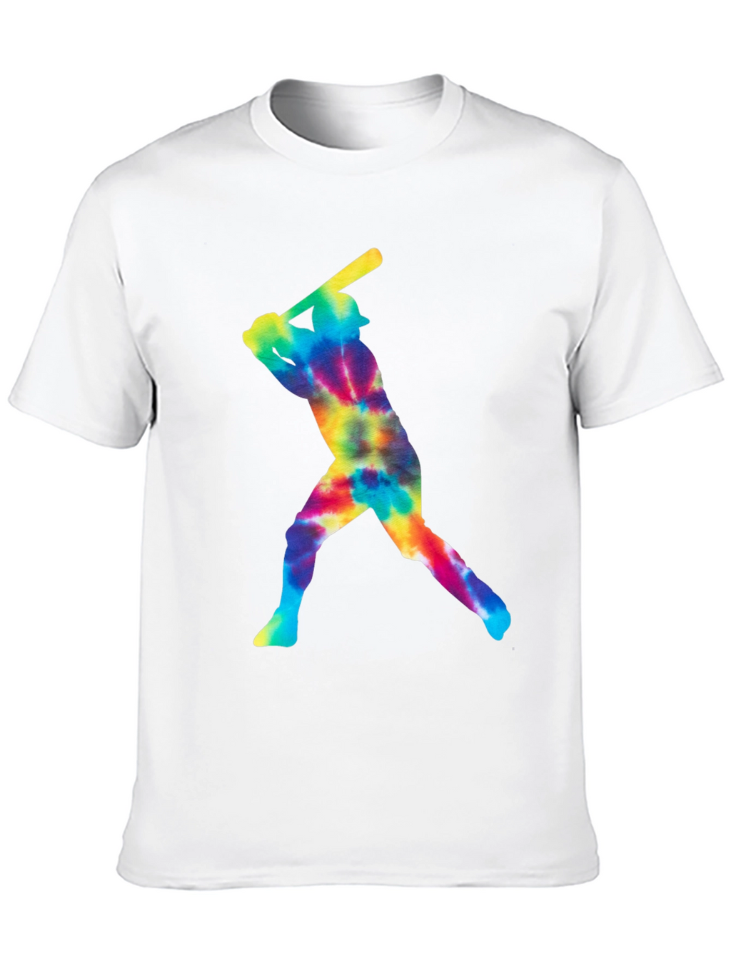 Tie Dye Baseball Player Graphic Tee