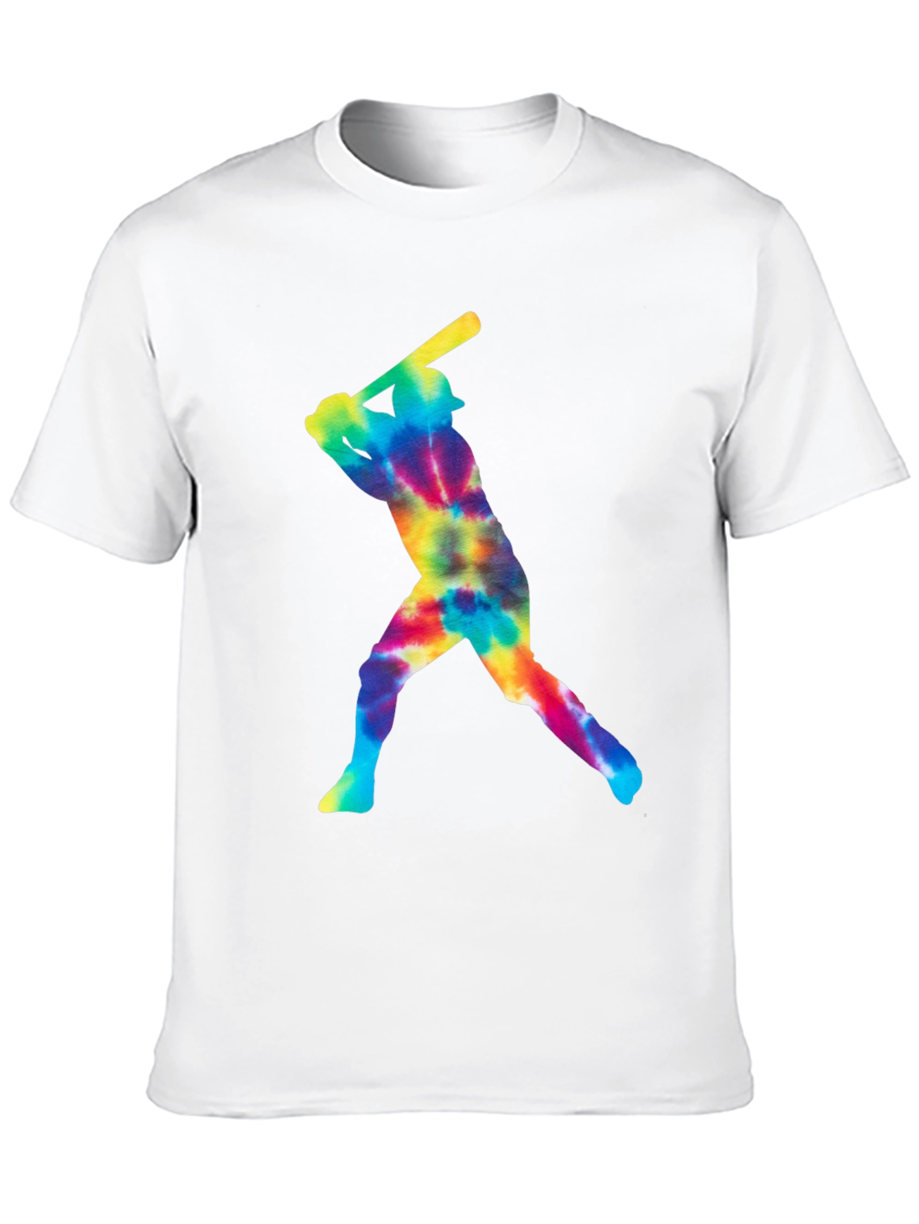 Tie Dye Baseball Player Graphic Tee
