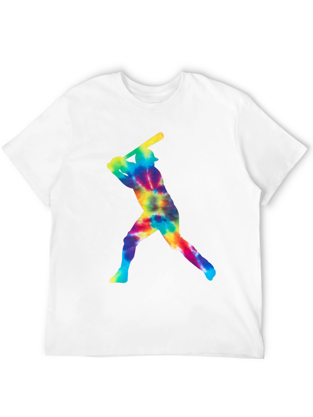 Tie Dye Baseball Player Graphic Tee