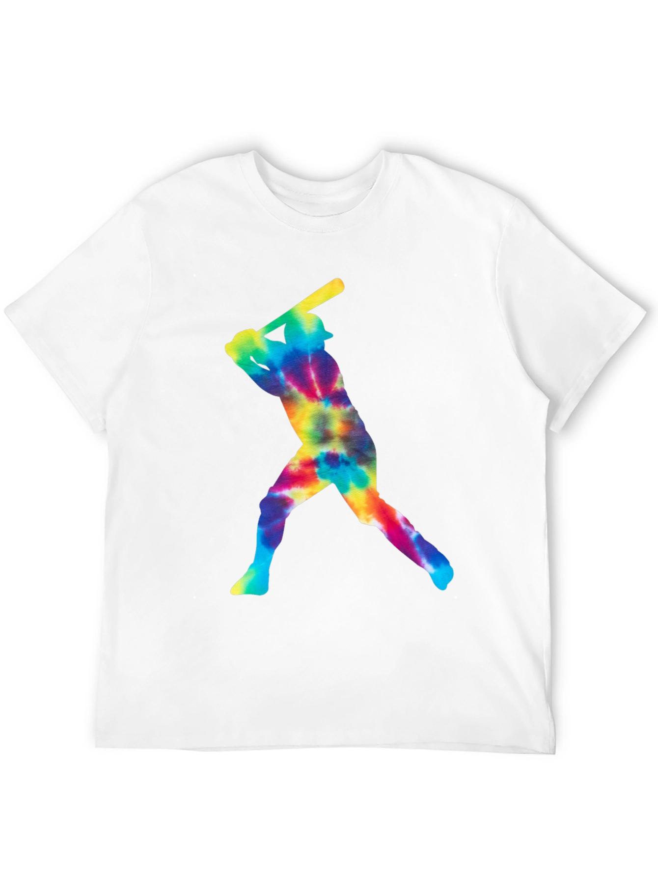 Tie Dye Baseball Player Graphic Tee