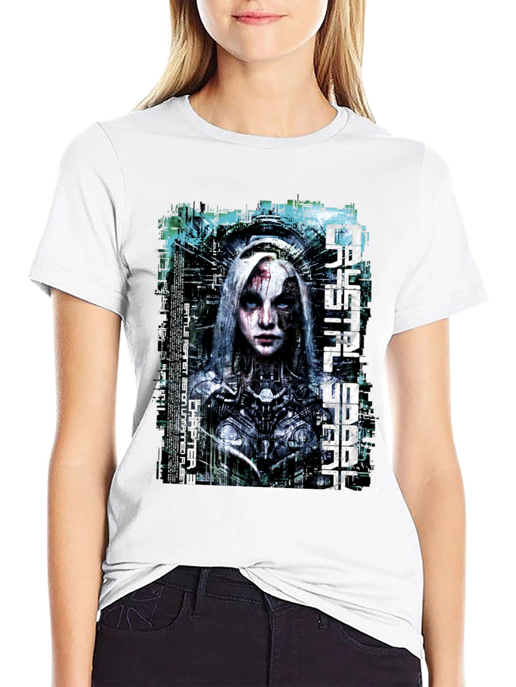 Futuristic Cyberpunk Graphic T-Shirt