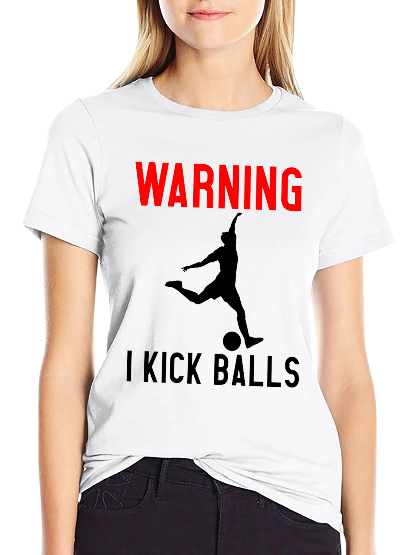 Warning: I Kick Balls Graphic T-Shirt - Soccer Inspired
