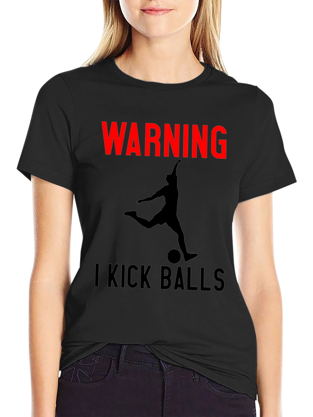 Warning: I Kick Balls Graphic T-Shirt - Soccer Inspired