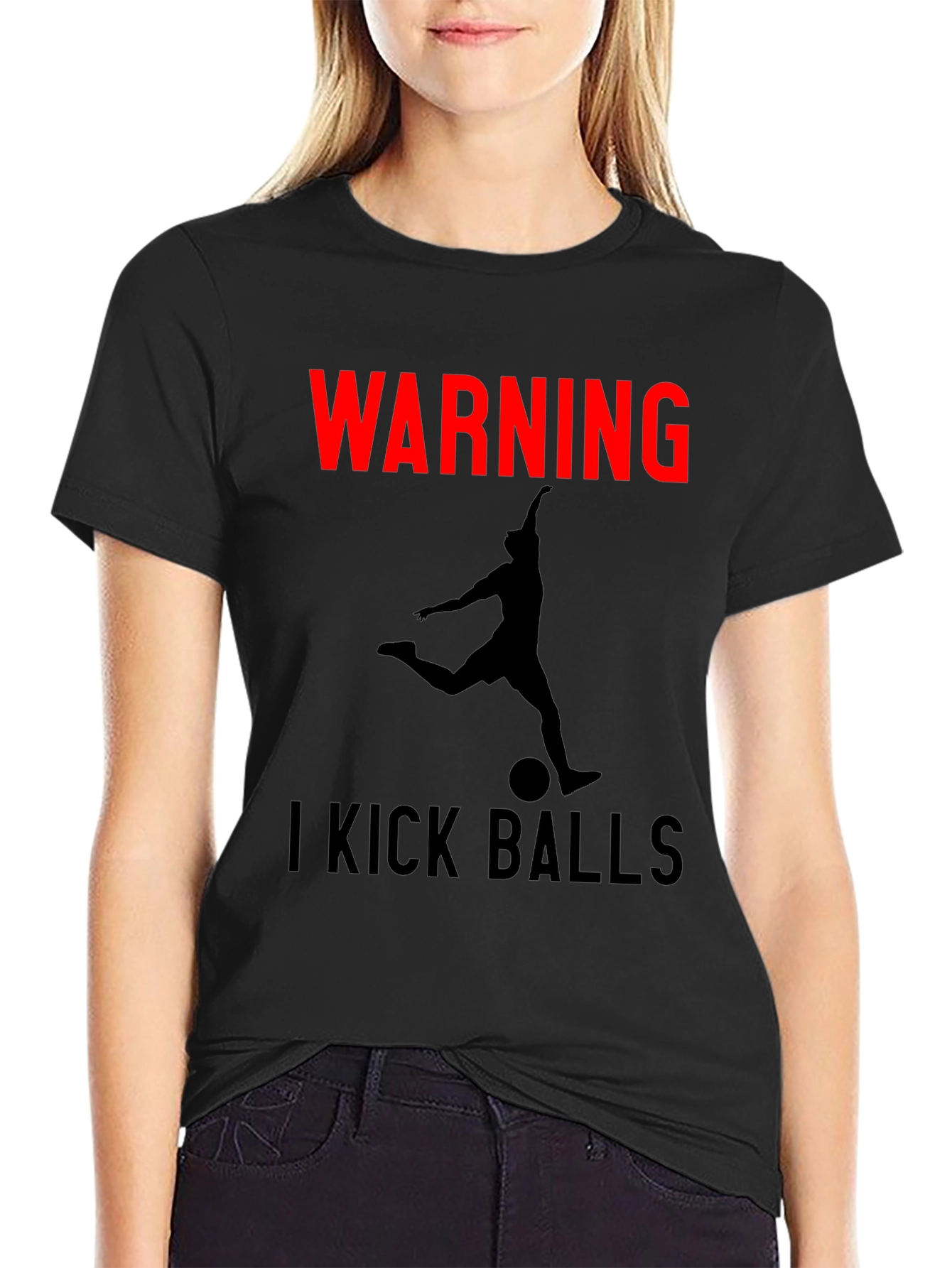 Warning: I Kick Balls Graphic T-Shirt - Soccer Inspired