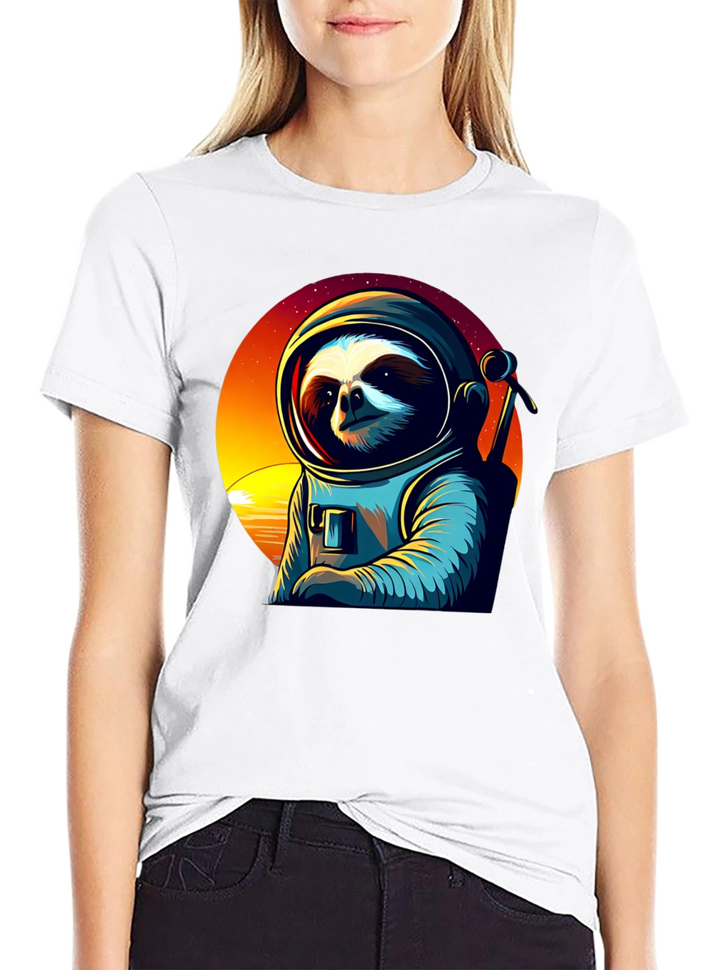 Astronaut Sloth Graphic Tee - Space Adventure Shirt