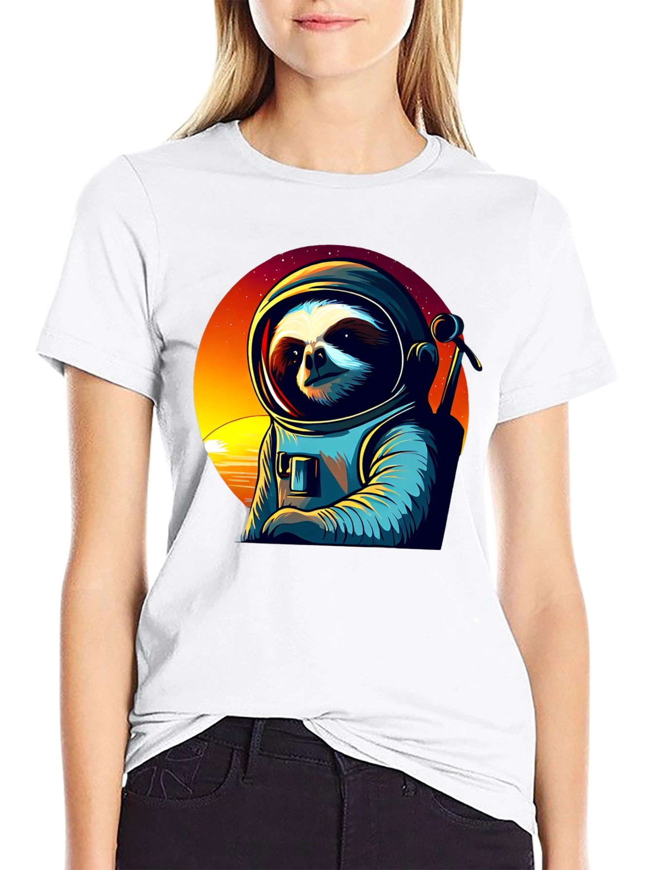 Astronaut Sloth Graphic Tee - Space Adventure Shirt