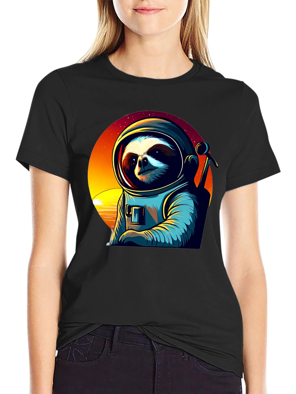 Astronaut Sloth Graphic Tee - Space Adventure Shirt