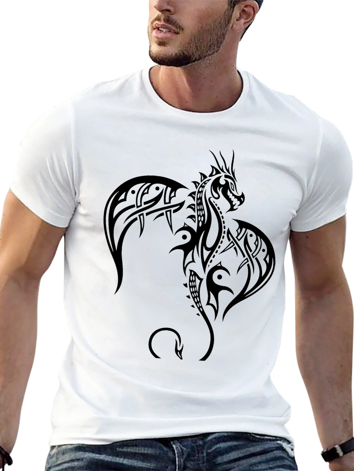 Tribal Dragon Black T-Shirt
