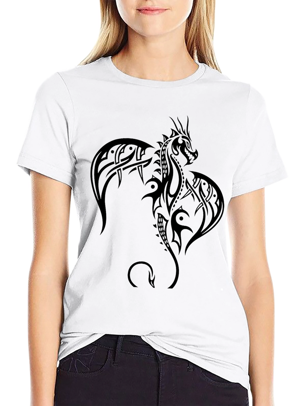 Tribal Dragon Black T-Shirt