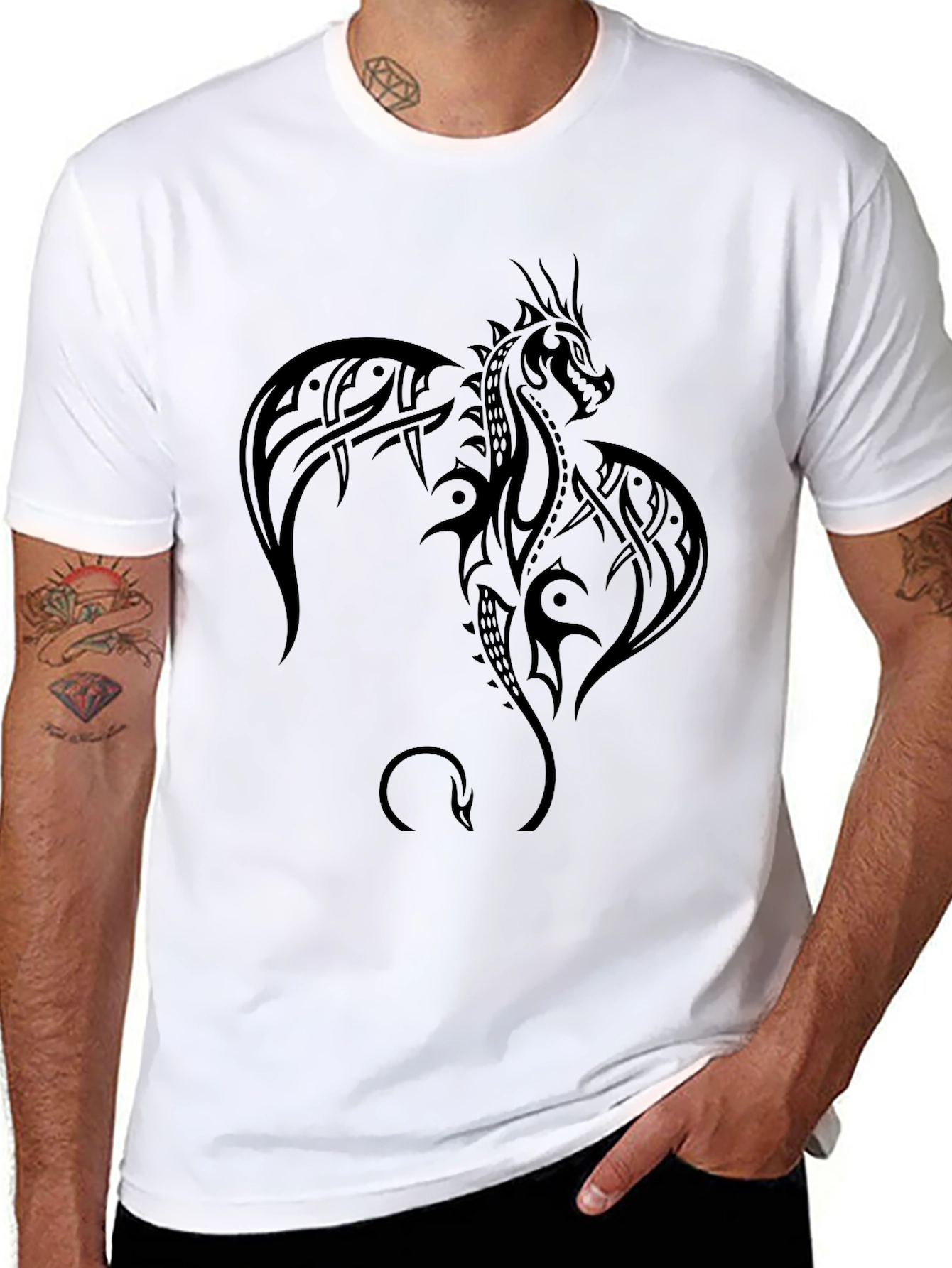 Tribal Dragon Black T-Shirt
