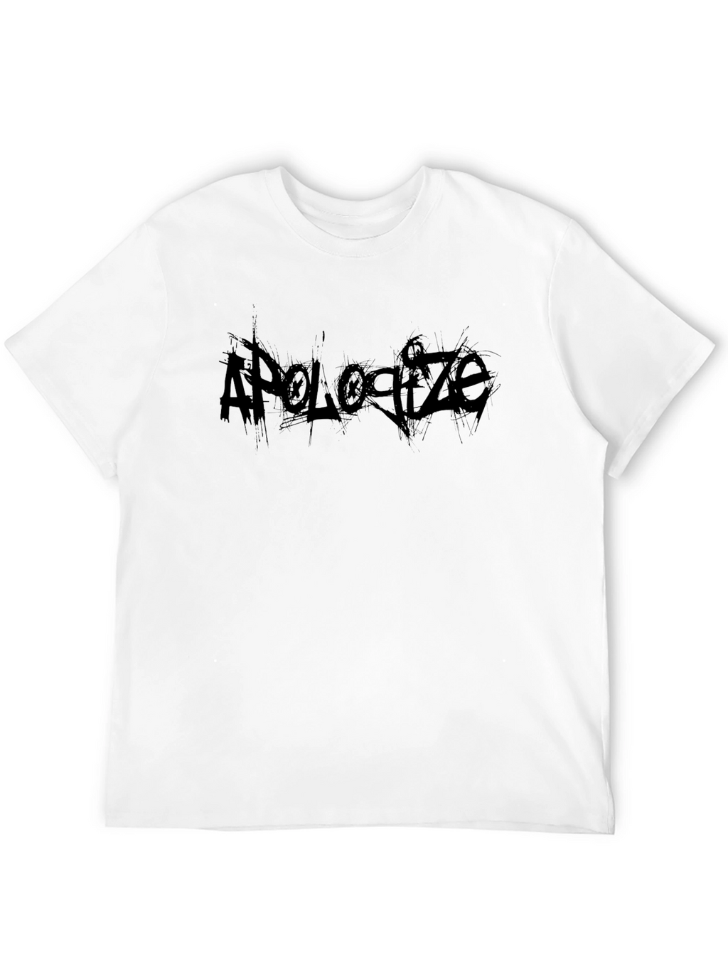Apologize Graphic Print Mens Black T-Shirt