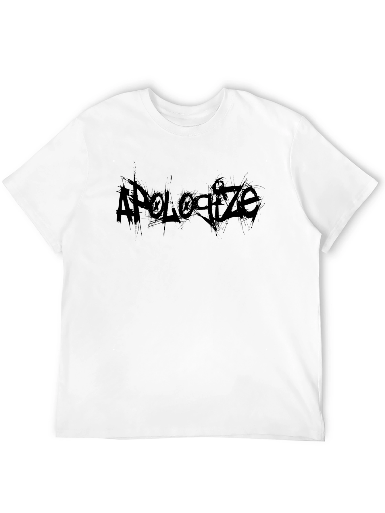 Apologize Graphic Print Mens Black T-Shirt