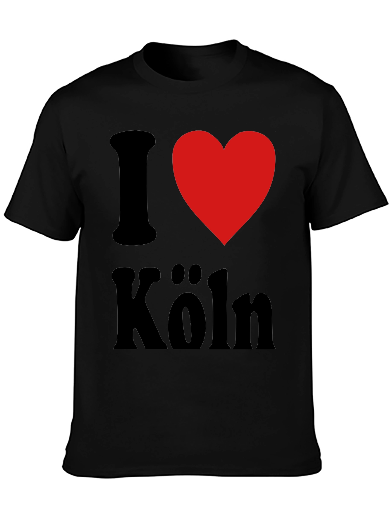 I Love Köln T-Shirt - Black Cotton Graphic Tee