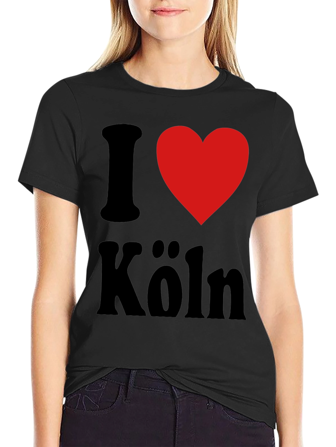 I Love Köln T-Shirt - Black Cotton Graphic Tee