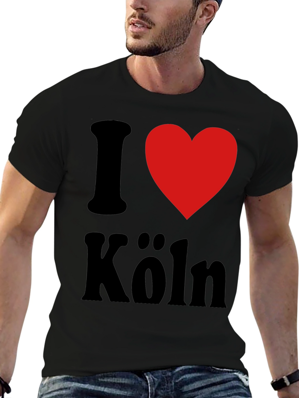 I Love Köln T-Shirt - Black Cotton Graphic Tee