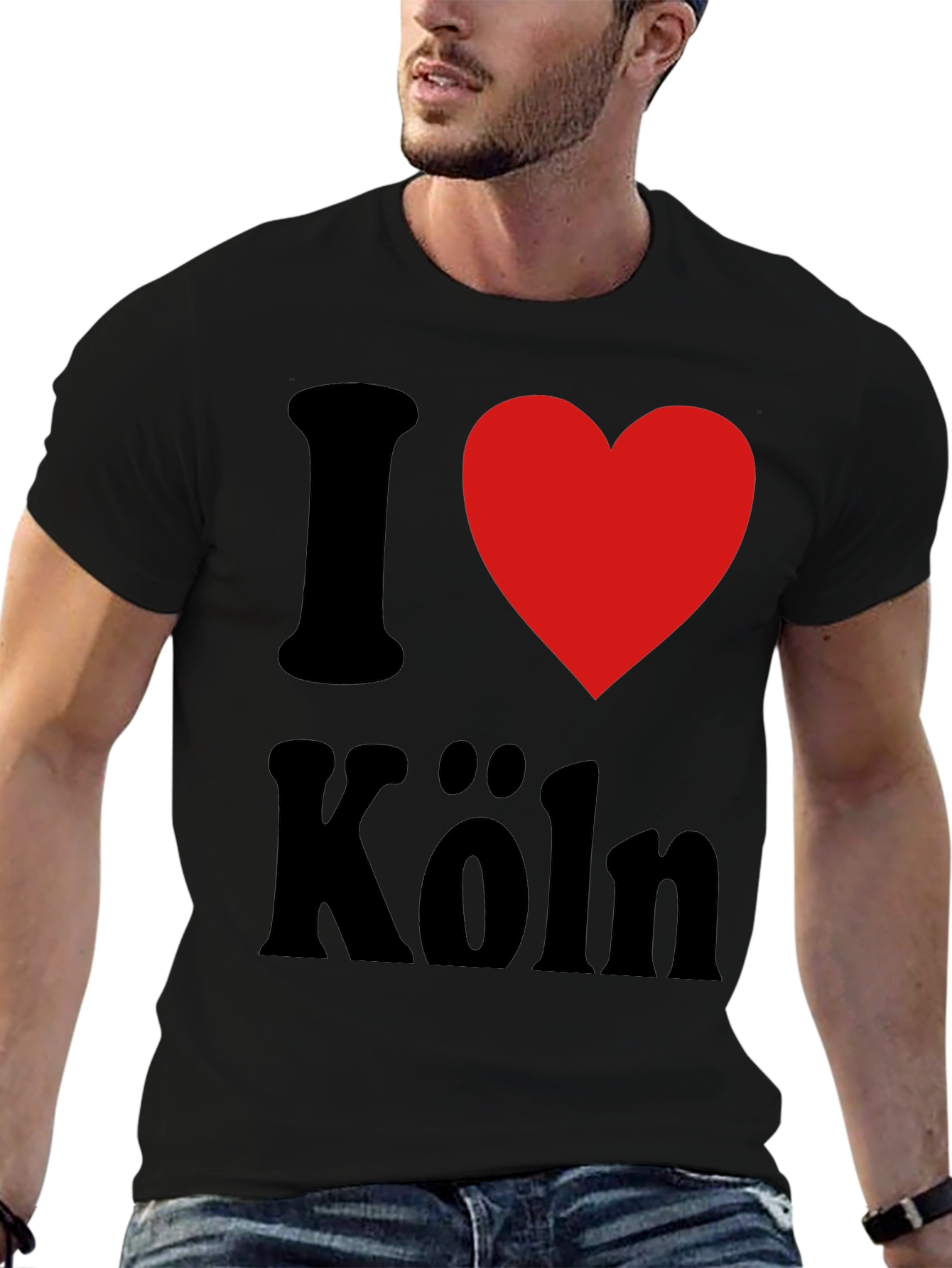 I Love Köln T-Shirt - Black Cotton Graphic Tee