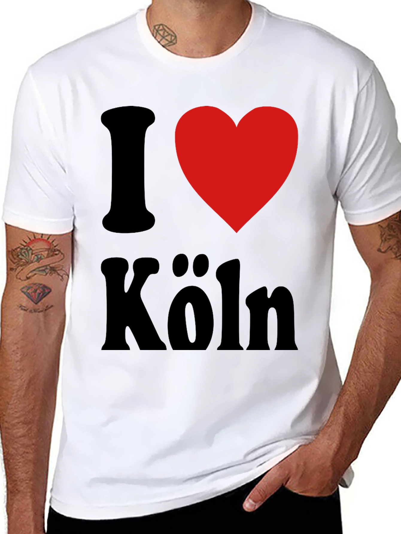 I Love Köln T-Shirt - Black Cotton Graphic Tee