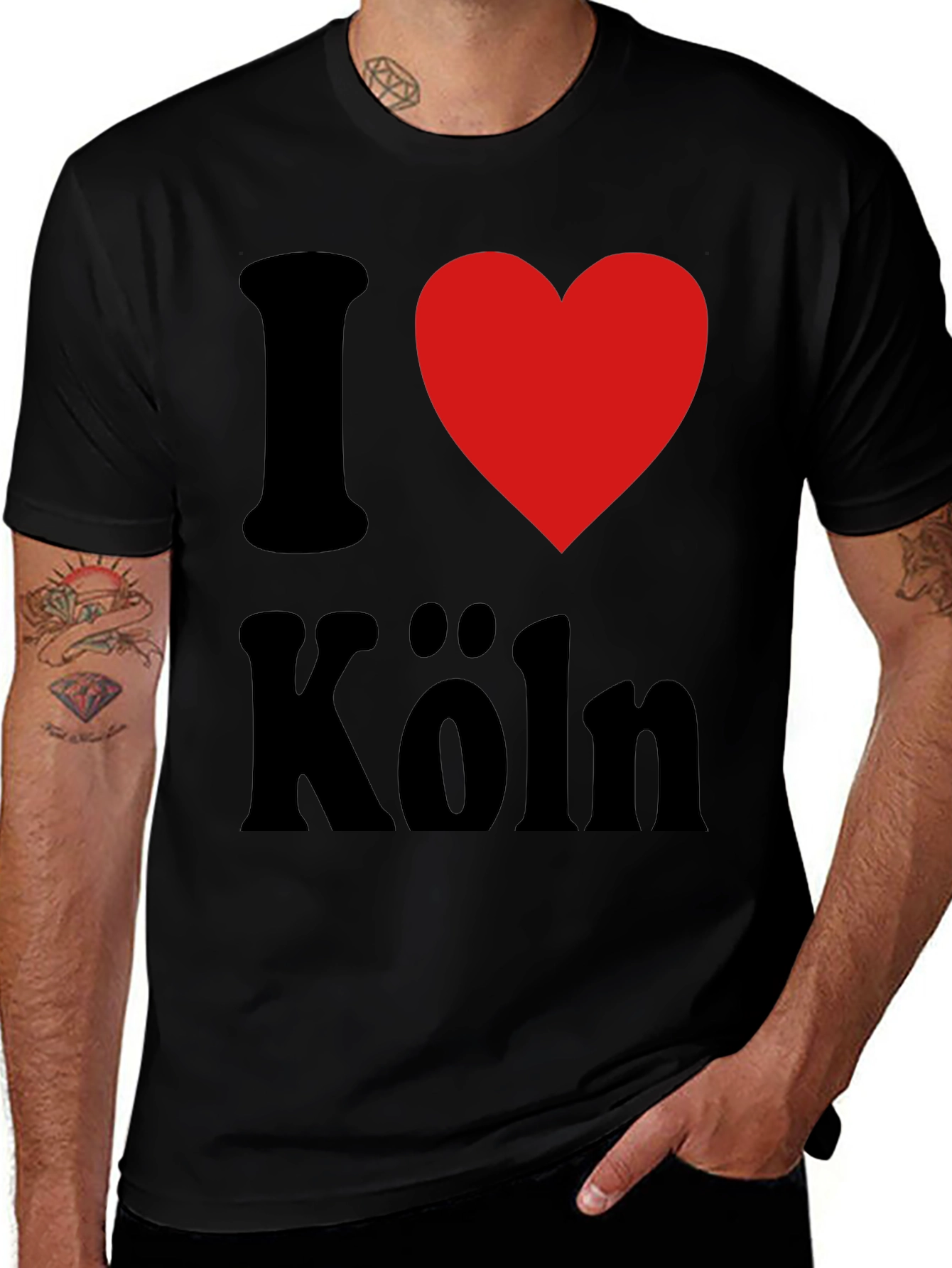 I Love Köln T-Shirt - Black Cotton Graphic Tee
