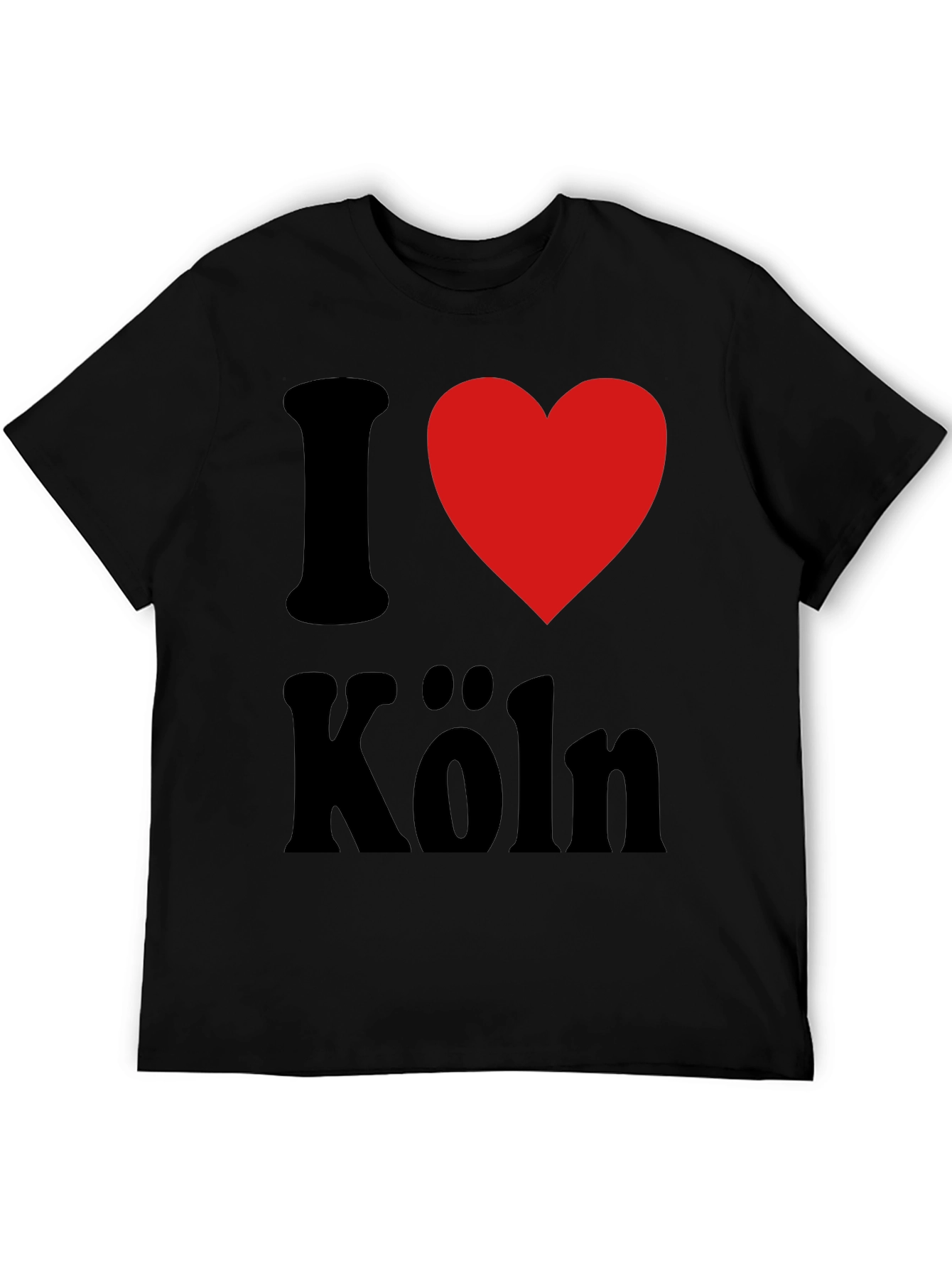 I Love Köln T-Shirt - Black Cotton Graphic Tee