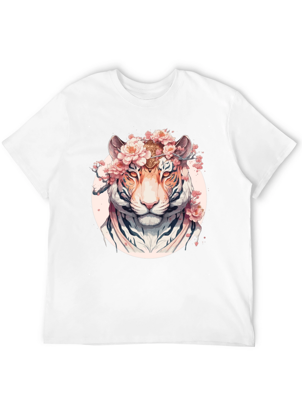 Floral Tiger Graphic Black T-Shirt