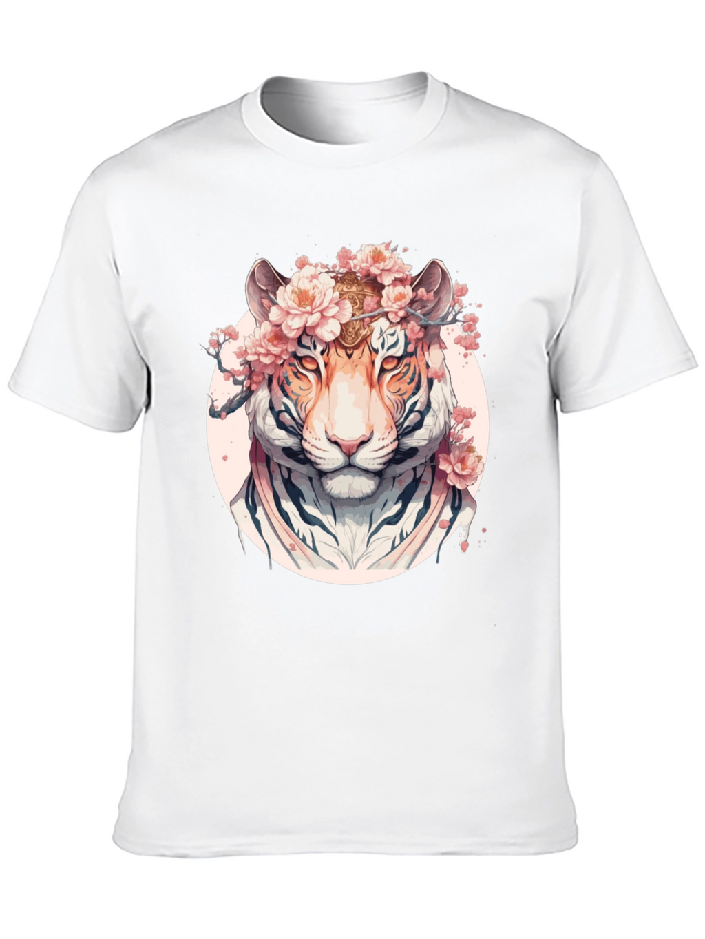 Floral Tiger Graphic Black T-Shirt