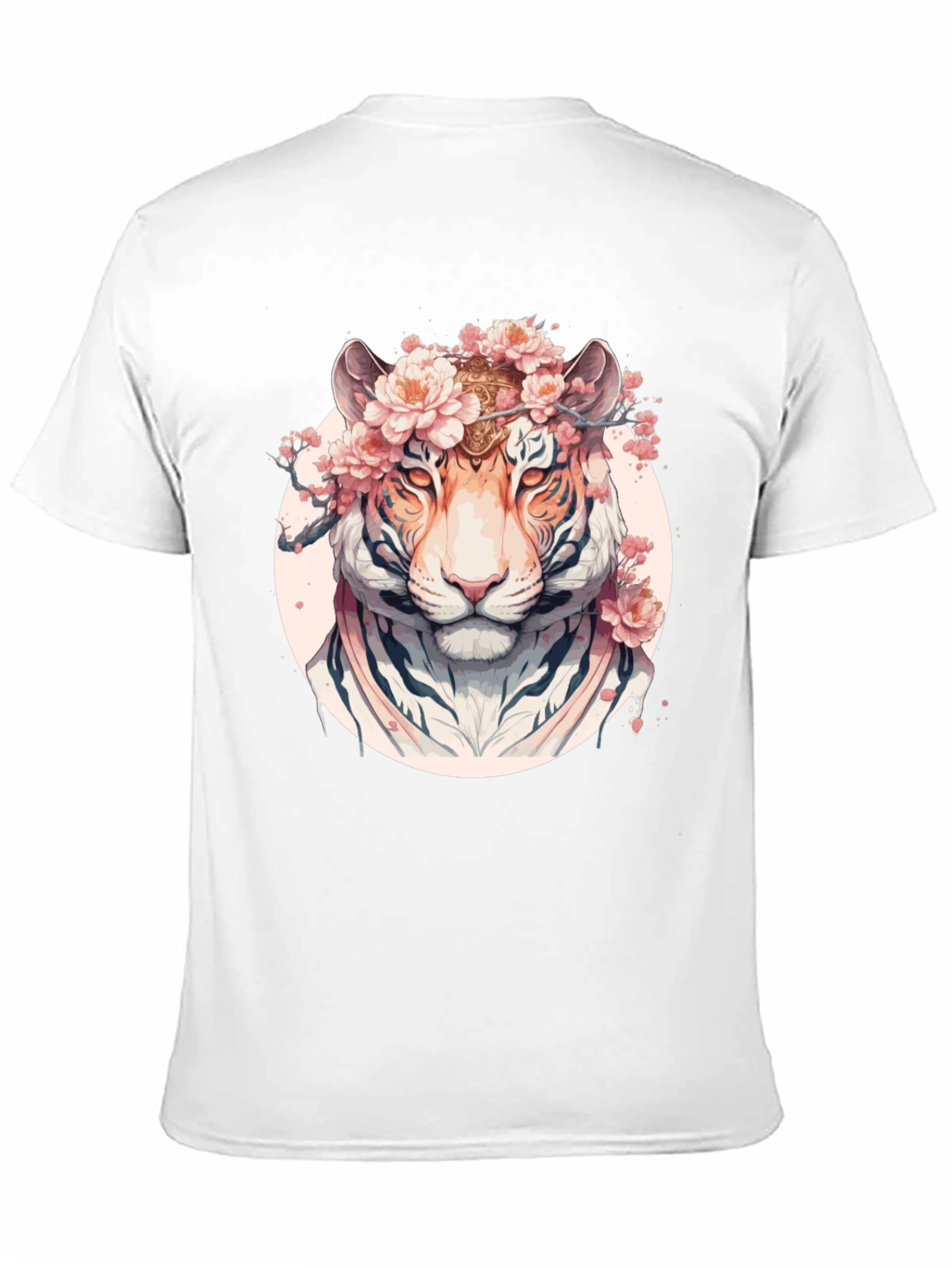 Floral Tiger Graphic Black T-Shirt