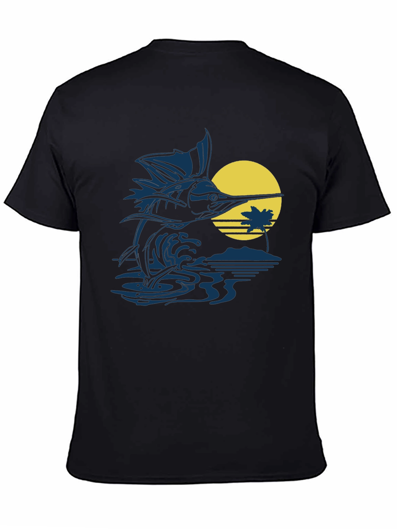 Sailfish Sunset Graphic Tee - Black