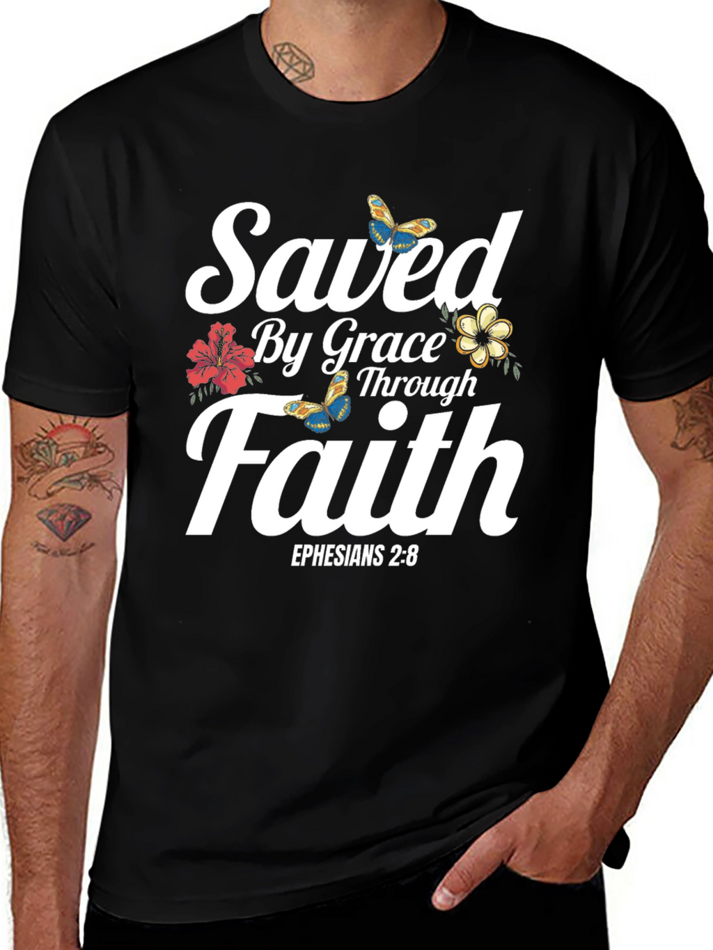 Saved By Grace Faith T-Shirt - Ephesians 2:8