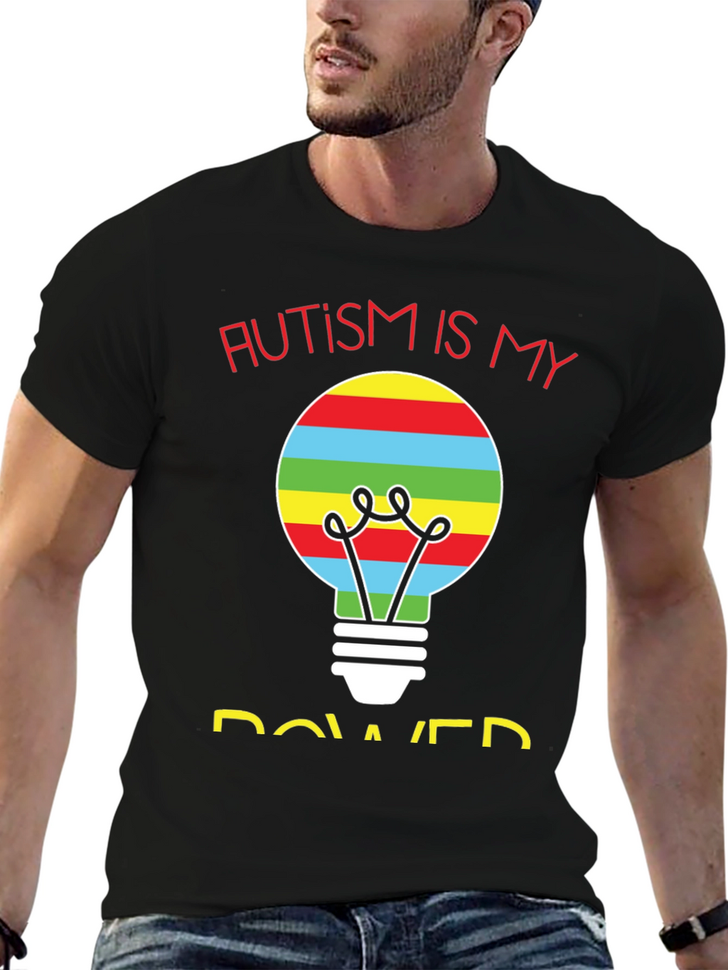 Autism Is My Power T-Shirt - Lightbulb Design