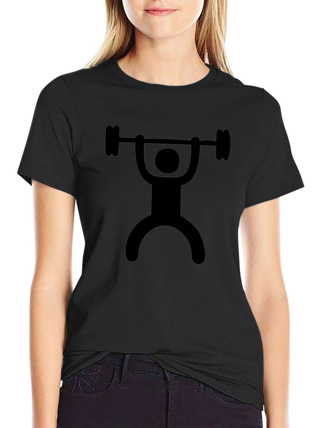 Weightlifter Graphic Tee - Black Cotton T-Shirt