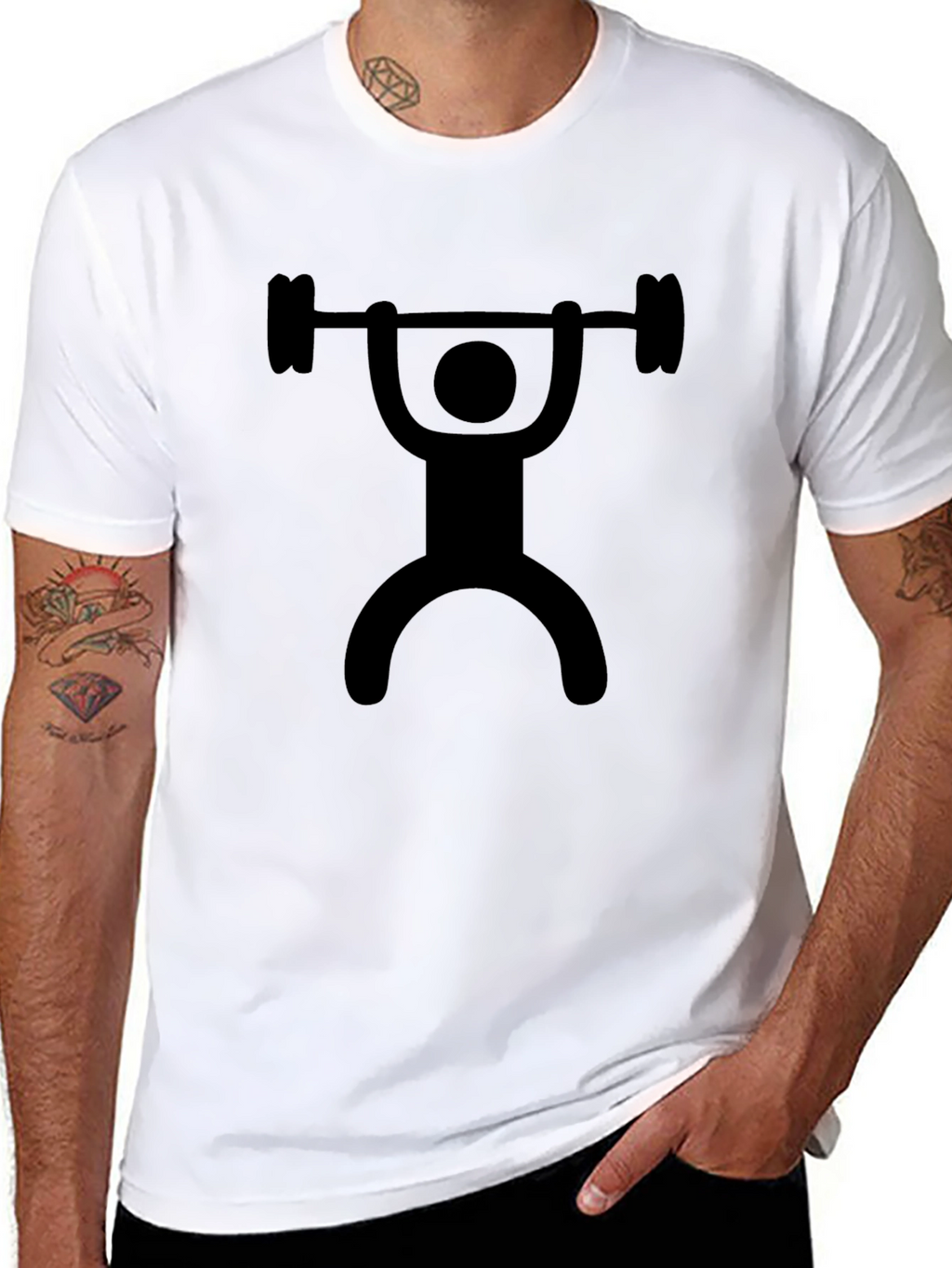 Weightlifter Graphic Tee - Black Cotton T-Shirt
