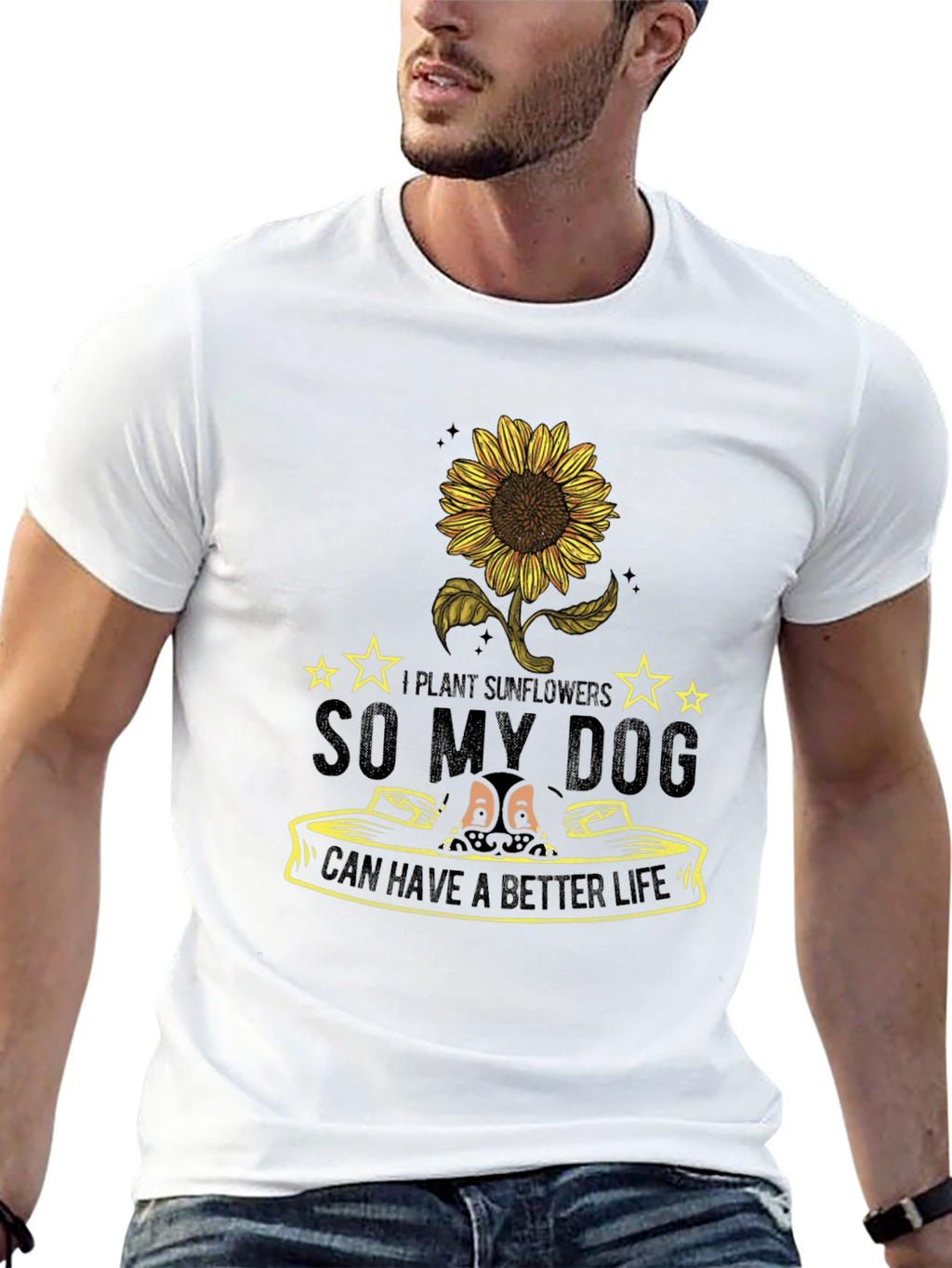 Sunflower Dog Lover T-Shirt