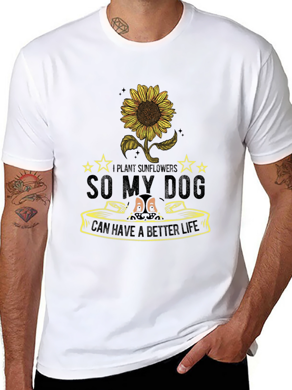 Sunflower Dog Lover T-Shirt