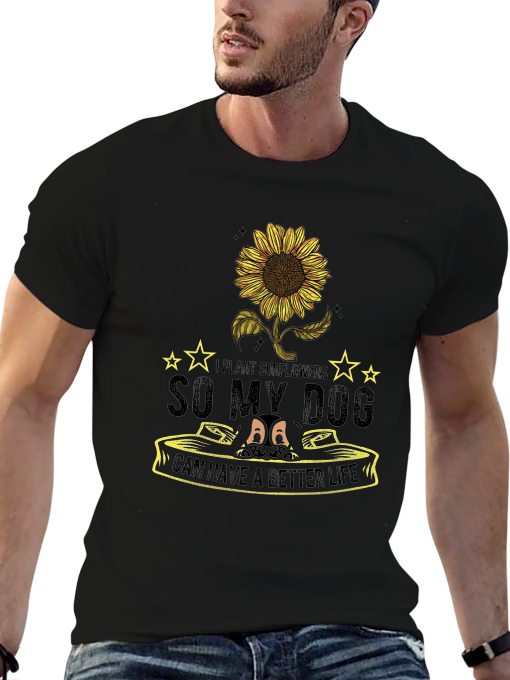Sunflower Dog Lover T-Shirt