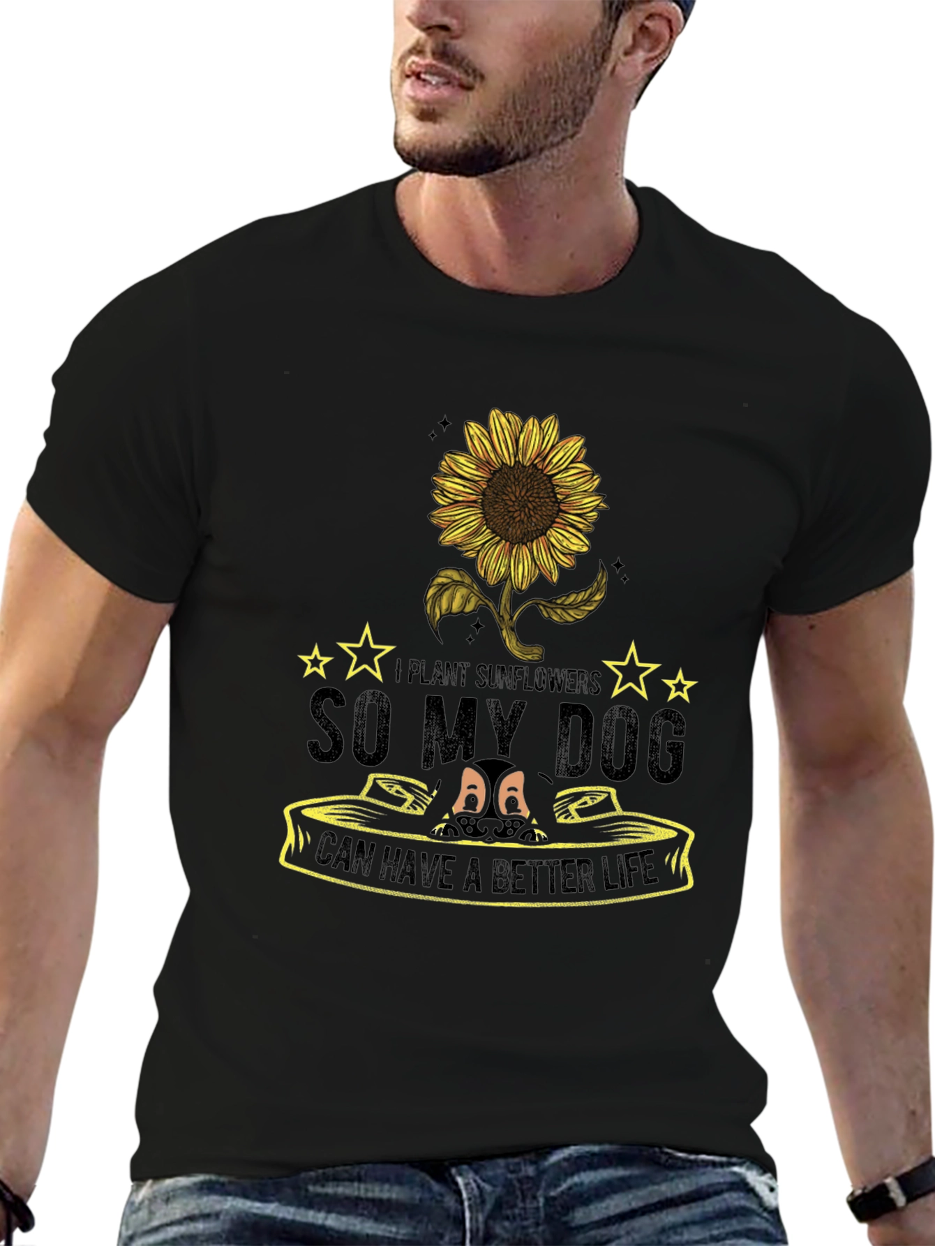 Sunflower Dog Lover T-Shirt