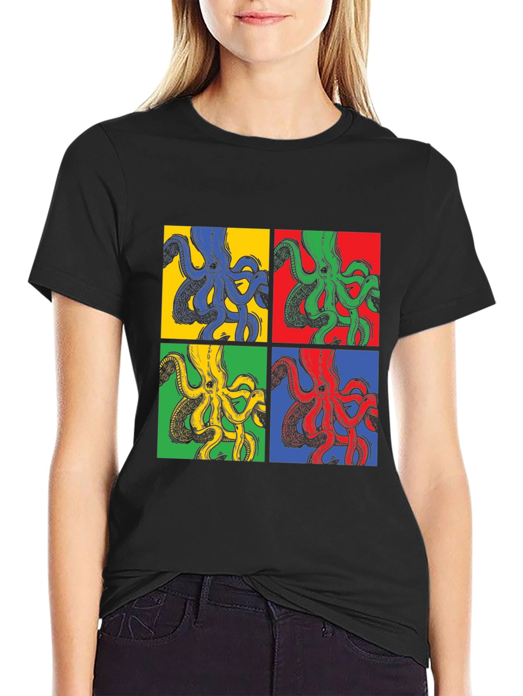 Pop Art Octopus Graphic Tee - Unique Design