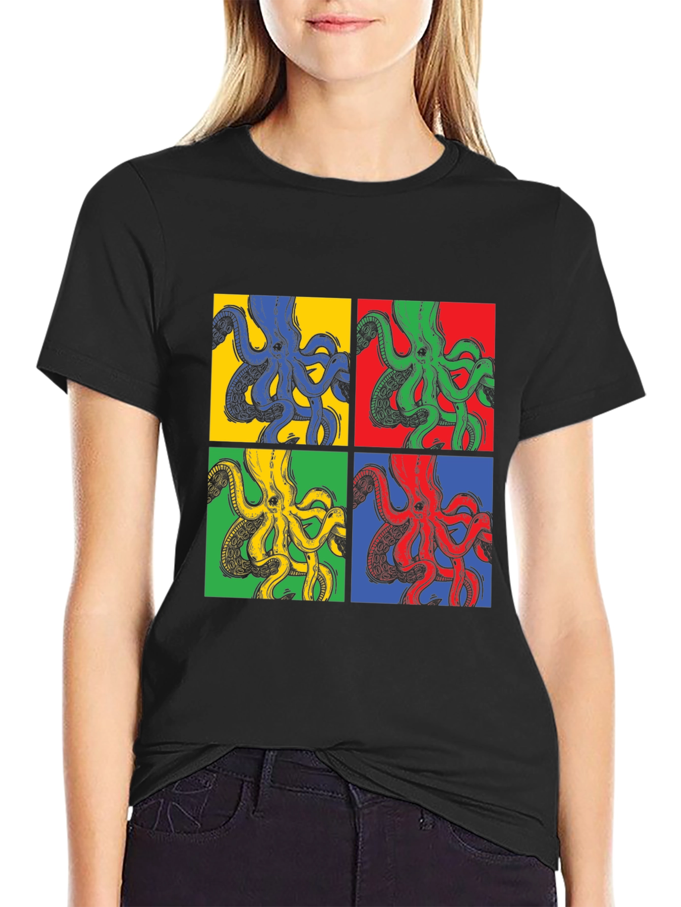Pop Art Octopus Graphic Tee - Unique Design
