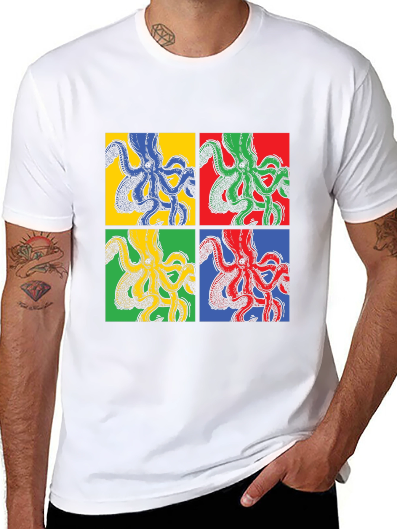 Pop Art Octopus Graphic Tee - Unique Design