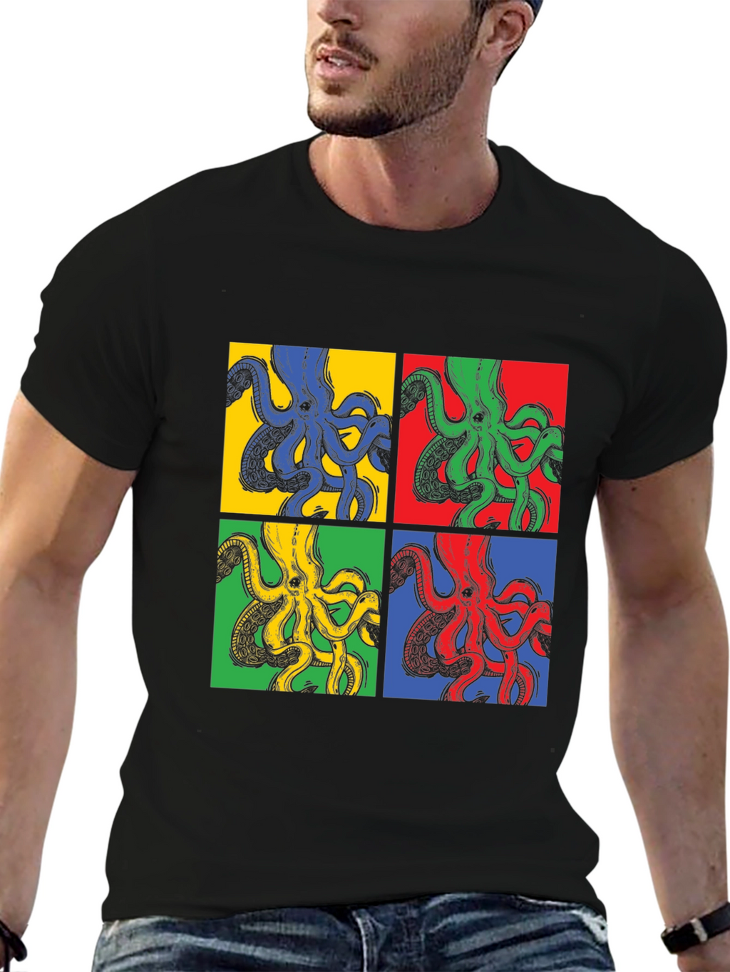 Pop Art Octopus Graphic Tee - Unique Design