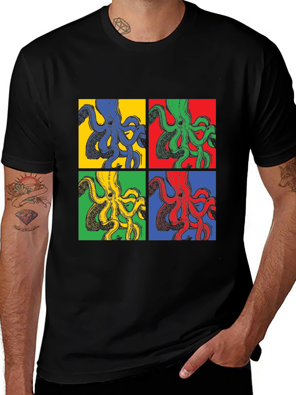 Pop Art Octopus Graphic Tee - Unique Design