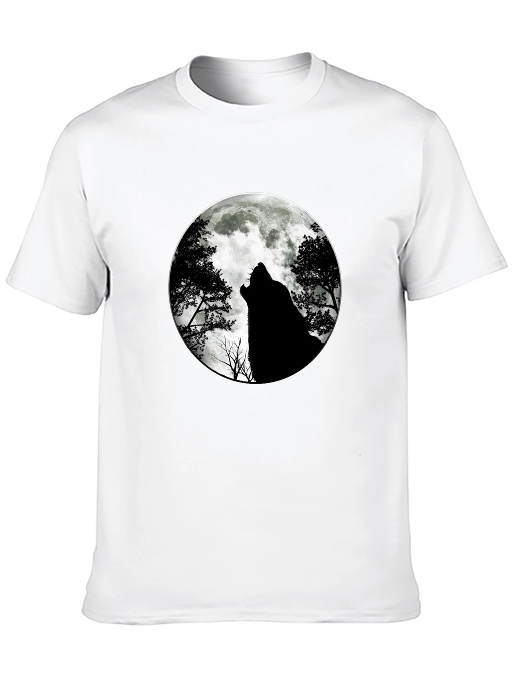 Wolf Moon Graphic Tee - Black Cotton T-Shirt