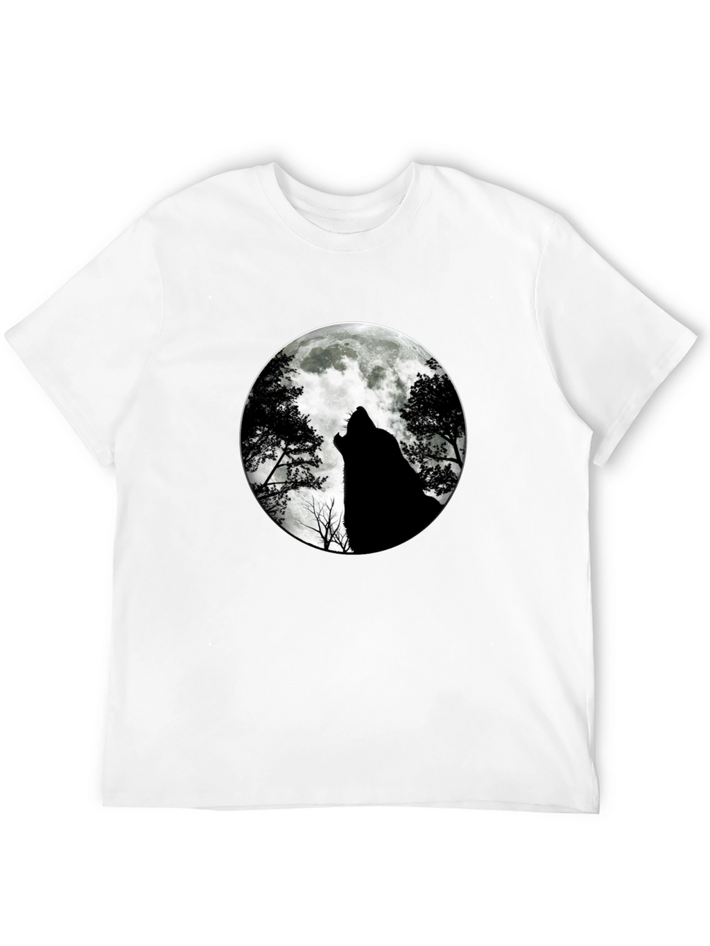 Wolf Moon Graphic Tee - Black Cotton T-Shirt