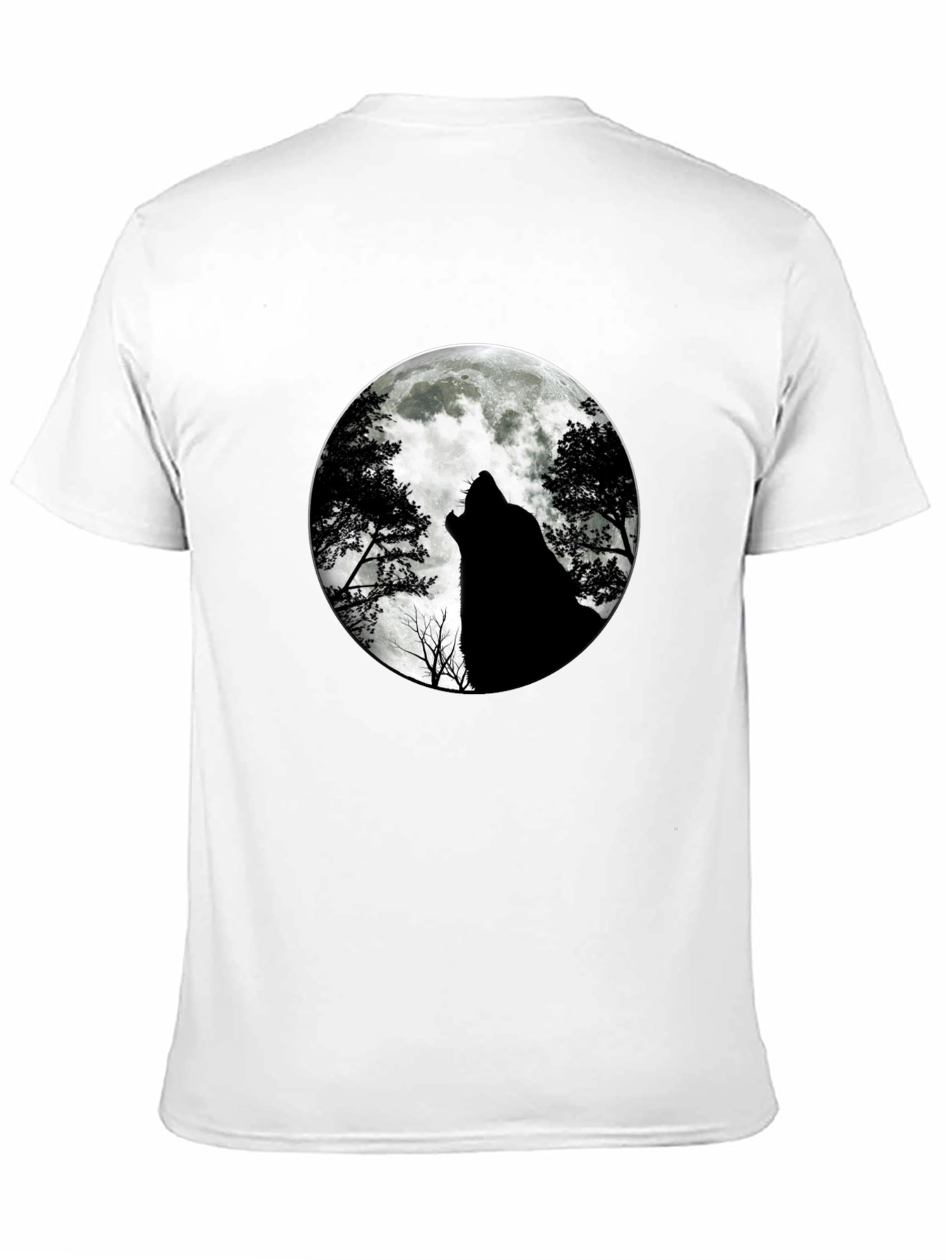 Wolf Moon Graphic Tee - Black Cotton T-Shirt
